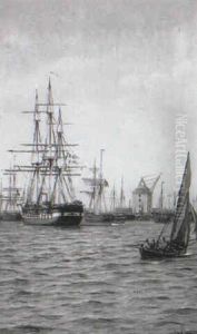 Harbour Scene by Johan Jens Neumann
