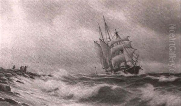 Escena De Una Tormenta En Las Costas Del Norte De Europa - view 1