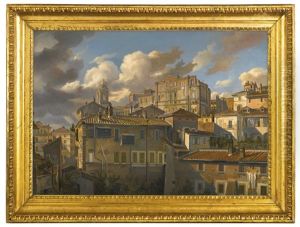 Houses In Rome, Near Santissima Trinita Dei Monti by Eugen Neureuther