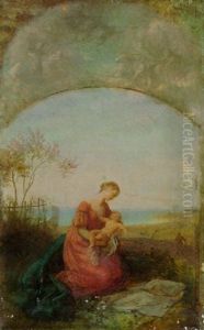 Madonna Mit Kind In Fruhlingslandschaft