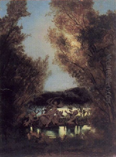 Waldinneres Mit Flus Und Mythologischer Szene - view 1