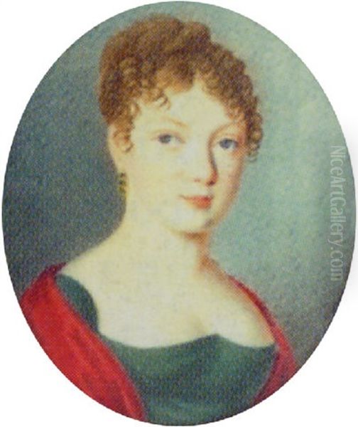 A Lady Wearing A Green Dress With Red Wrap - view 1