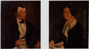 Pendant Portrait Of Husband, Mr.linser(?) by William Neuser
