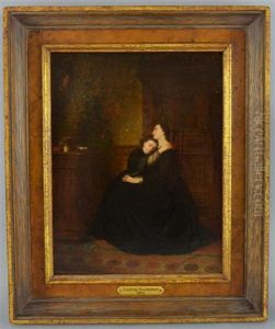 Two Sister Embracing In Interior Setting