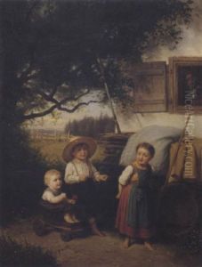 Children Playing by Ludwig Neustatter