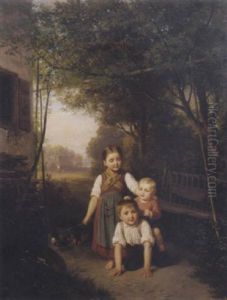 Children Playing by Ludwig Neustatter