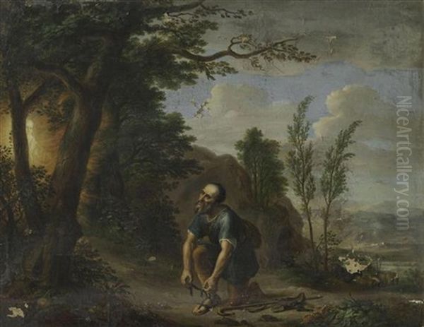 Moses Vor Dem Brenennden Dornbusch Auf Dem Berg Horeb - view 1
