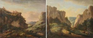 Blick Auf Schloss Und Kapelle Vorburg Bei Delemont (+ Das Tal Der Birs Beim Schloss Vorburg; Pair) by Maximilian Neustueck