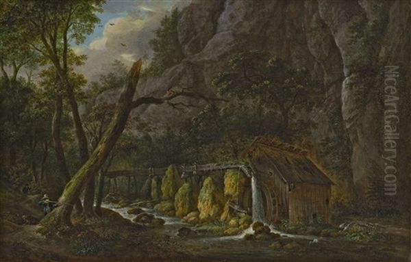 Reiherjagd Bei Der Muhle Am Waldbach - view 1