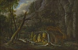 Reiherjagd Bei Der Muhle Am Waldbach by Maximilian Neustueck