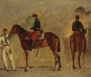 A Sketch Of Two Views Of An Officer On His Horse A Sketch Of Two Views Of An Officer On His Horse