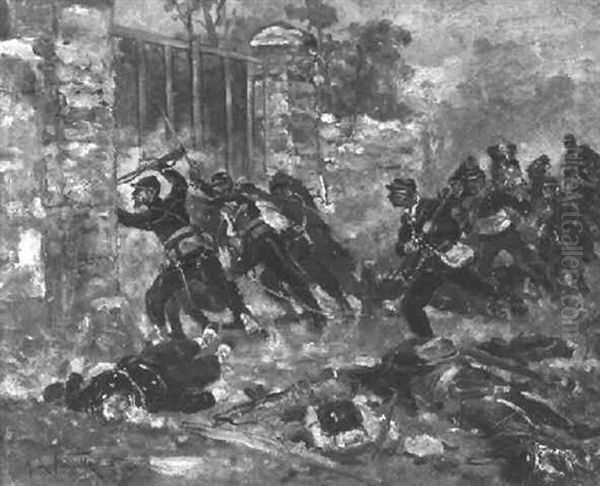 Franzosische Infanterie Beim Sturm Auf Ein Tor - view 1