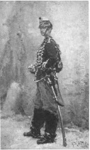 Portrait Of A French Soldier by Alphonse Marie de Neuville