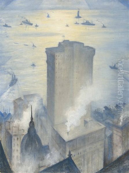 The Statue Of Liberty From The Railroad Club - view 1