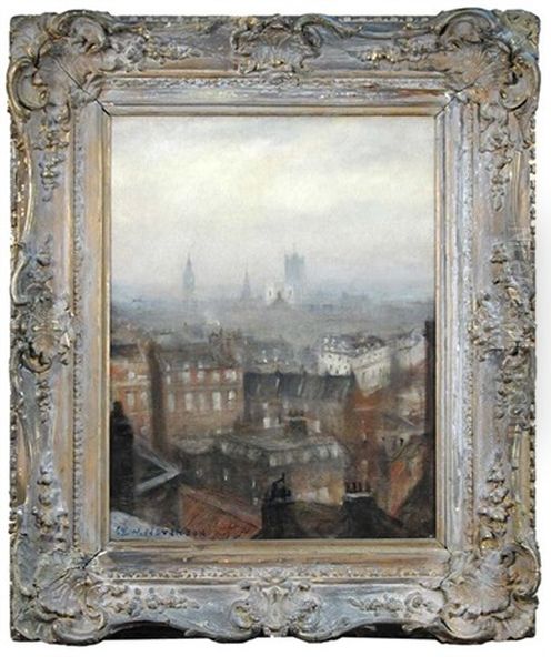 London Rooftops With The Houses Of Parliament In The Background - view 1