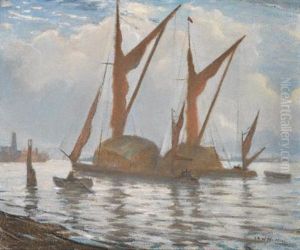 Barges In The Thames