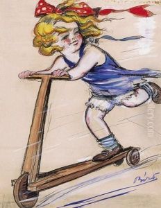 Girl, Riding A Roller (poster Design)