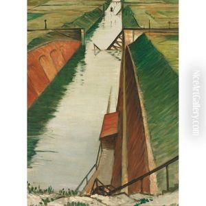 Canal And Fields by Christopher R. Wynne Nevinson