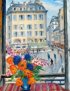 Autumn Bouquet, View From A Paris Window by Christopher R. Wynne Nevinson