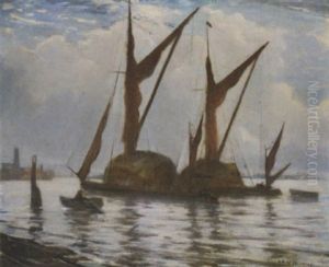 Barges On The Thames