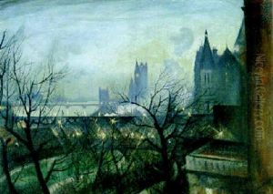 London Twilight; The Houses Of Parliament Fom The Adelphi