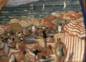 Sun-seekers On The Beach by Christopher R. Wynne Nevinson
