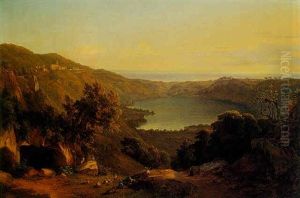 View Of Lake Nemi by John (Newbott) Newbolt