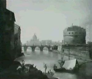 The Castel San Angelo With St.peter's Rome Beyond by John (Newbott) Newbolt