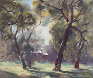 Sunlit Country Cottage by Albert Ernest Newbury