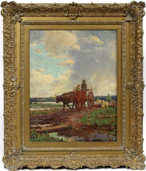 Ox Cart On Path - view 1