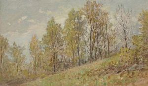 Path Through A Verdant Landscape And Tree Lined Hill (pair) Path Through A Verdant Landscape And Tree Lined Hill (pair)