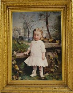 Portrait Of Mary Nichols Sutherland (1880-1969), Daughter Of Georgiana Nochils (1847-1930) by Hugh Newell