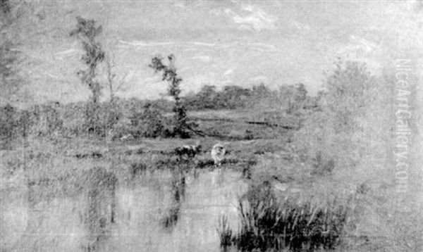 A River Landscape With Cows - view 1
