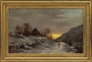 Hunter In A Winter Landscape by Kate White Newhall