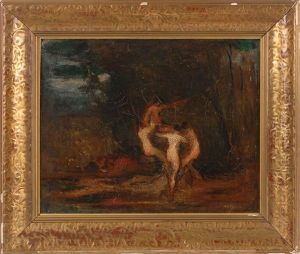 Three Nymphs And A Satyr by Robert Loftin Newman