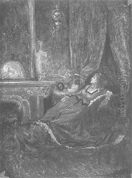 Ruhende Dame Im Interieur - view 1