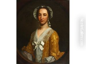 Portrait Of Johanna Warner, Half-length, In A Yellow Dress And Bonnet