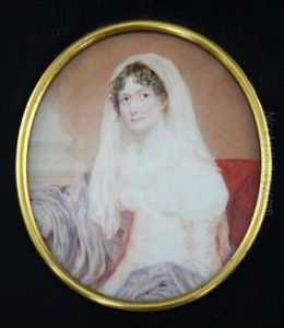 Miniature Of A Seated Lady Wearing A White Dress