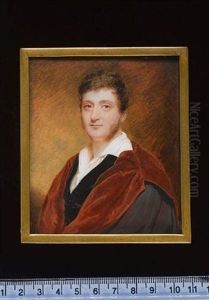 A Gentleman Wearing Doctoral Robes Over Black Velvet Coat And White Chemise With Wide Collar
