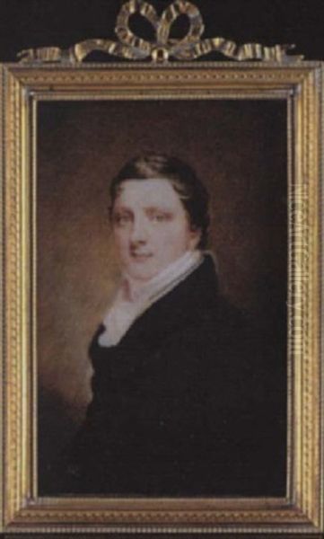A Gentleman Wearing Brown Coat, Cream Waistcoat And White Cravat - view 1