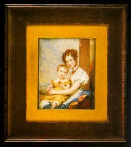 A Lady Of The Lumsden Or Seton Family With Her Child A Lady Of The Lumsden Or Seton Family With Her Child