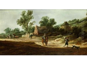 Hugelige Landschaft Mit Einem Bauerngehoft An Einem Sandweg by Pieter de Neyn