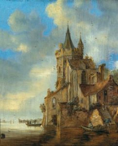 Fluslandschaft Mit Burg Fluslandschaft Mit Burg