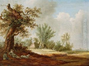 Landschaft Mit Zwei Rastenden Bauern Und Einem Hund Landschaft Mit Zwei Rastenden Bauern Und Einem Hund