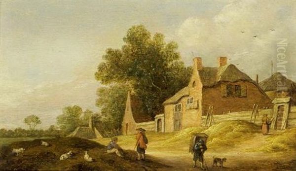 A Landscape With A Traveller And A Dog On A Path Near A Village And Shepherds With Their Flock In The Foreground - view 1