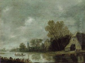 Dorf An Einem Flus Mit Kahnfahren