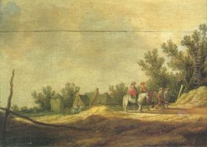 Men On Horseback On A Heath Track by Pieter de Neyn