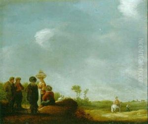 Peasants Conversing On A Path In A Dune Landscape by Pieter de Neyn