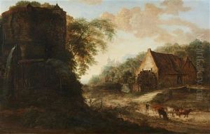 Landscape With A Water Mill And Tower by Gillis Neyts
