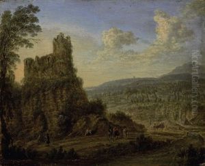 A Landscape With Figures Conversing On A Path